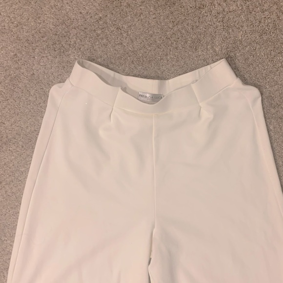 Saks Fifth Patrizia Luca Solid White Wide Leg Pants Elastic Stretch Palazzo S - Picture 4 of 7